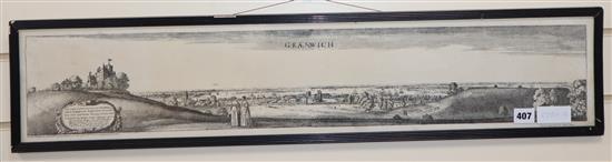 A reproduction print of Greenwich, 16 x 84cm